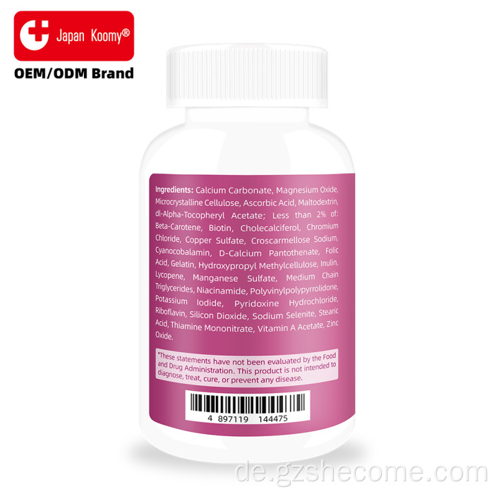Shecome Multivitamin-Tabletten für Frauen zur Unterstützung des Immunsystems und der Knochen